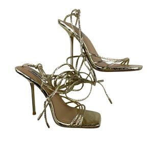 Steve Madden - Evita Wrap Sandals in Gold Snake